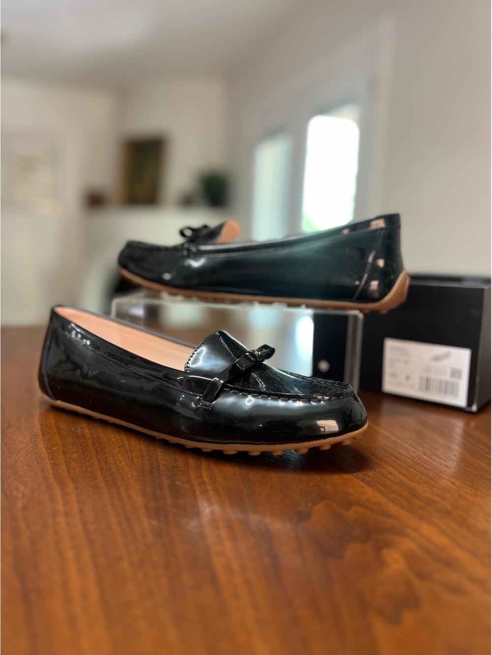 Kate Spade Danika Black Patent Leather Bow Loafer US 10B NIB